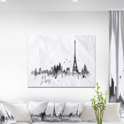 Paysage urbain «Paris with Eiffel Silhouette», peinture