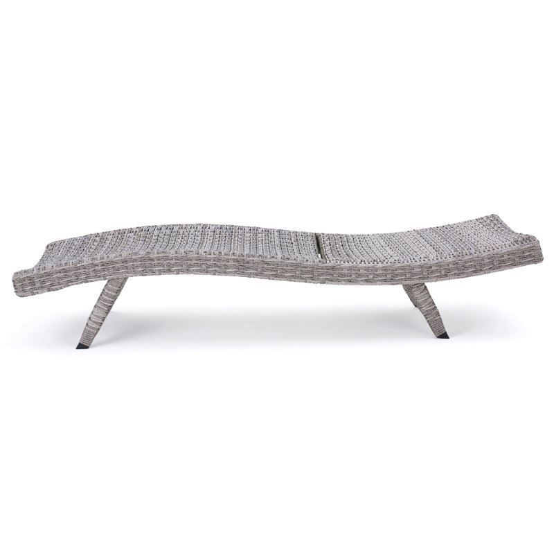 Wicker Chaise Lounge For Patio Outside, Armless