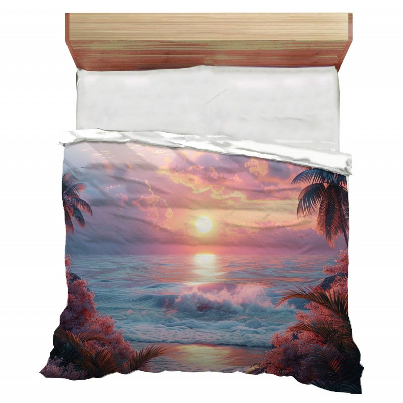 Trendy Floral Plush Microfiber / Polyester Comforter, Twin Comforter