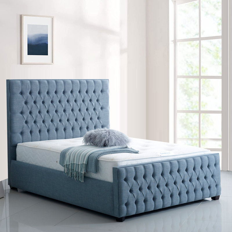 Tanaka Upholstered Bed Frame, Sky Plush, Single (3')