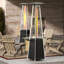 48,000 BTU Propane Standing Patio Heater with Wheels and Small Table Top Pyramid Outdoor Patio Heater-61749206
