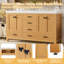 Meuble-lavabo double 59,3 po, structure en bois massif, fermeture en douceur, 4 portes et 5 tiroirs - Certifié EPA / UpC