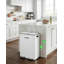 Poubelle à pédale à double compartiment de 60 L, blanc lisse-135483085
