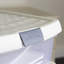 Wham Clip 13.2L Square Plastic Storage Boxes with Secure Clip Lock Lids. L:39.5 x W:39.5 x H:12cm Clear/Stone/Slate Grey-1550066519