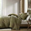 3 pièces de couette pour lit double / grand délavé gaufré, brillant, toutes saisons, fermeture à boutons 100% coton, texture spéciale,