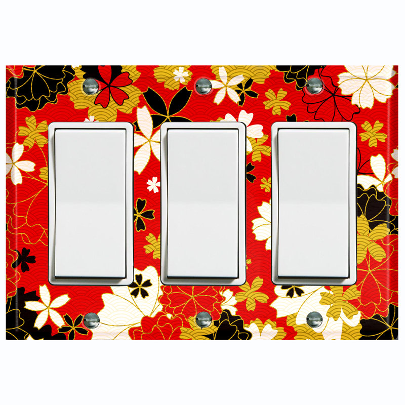 Plaque murale 3 lumières à motif japonais