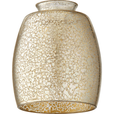 Abat-jour ovale en verre 5,5 "(ajusté) en mercure argenté / or