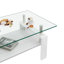 Table basse rectangulaire, plateau en verre trempé avec panneau de fibres à densité moyenne, table moderne pour le salon, verre transparent-773150993-773150992