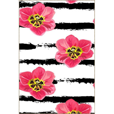 Woven Floor Carpet With Colorful Floral Patterns