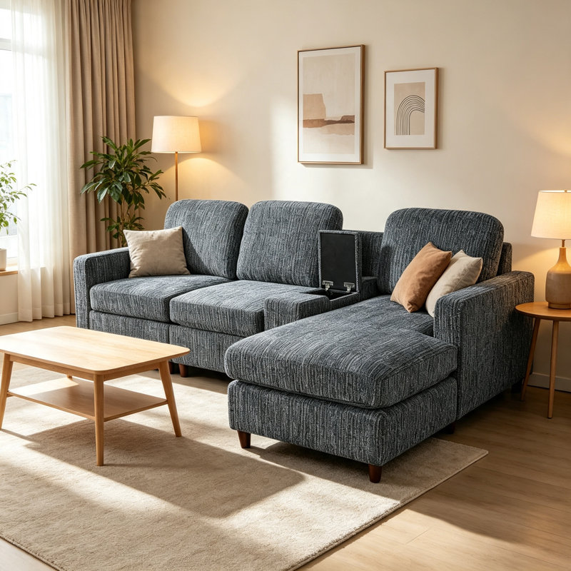 Canapé modulaire en forme de L de 82 po