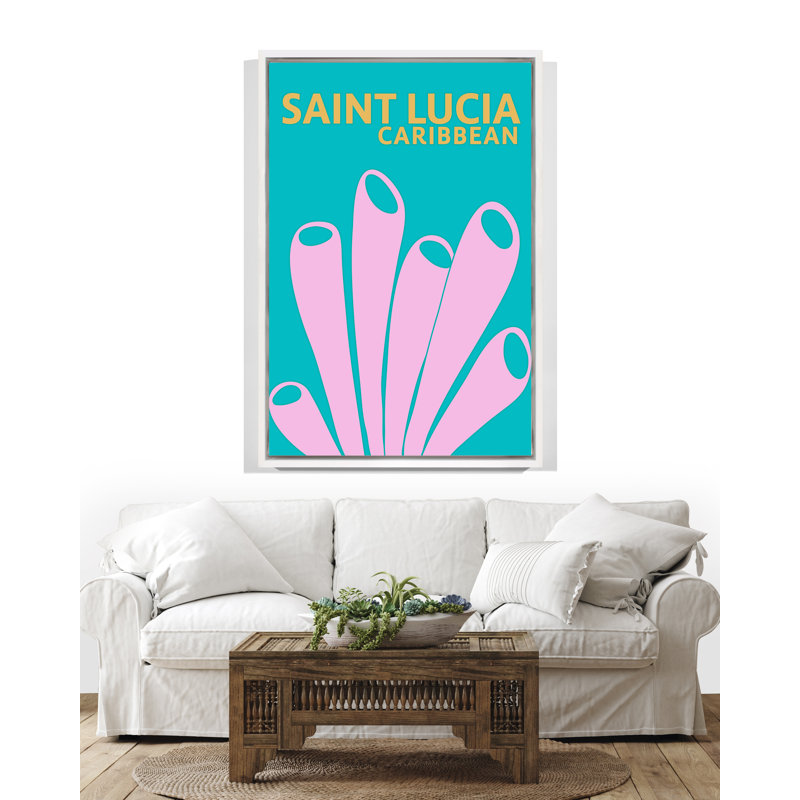Saint Lucia Print by Yaffa G, White Floater Framed, 41" H x 27" W