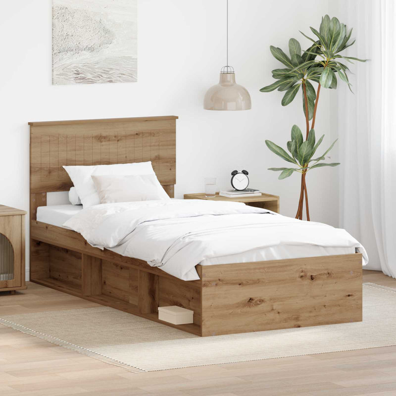 Solid Wood Bed, Single (3'), Artisian Oak