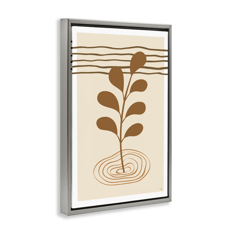 Brindille boho par Martina Pavlova, Cadre flottant gris lustré, H 25 po x l 17 po x P 1,7 po