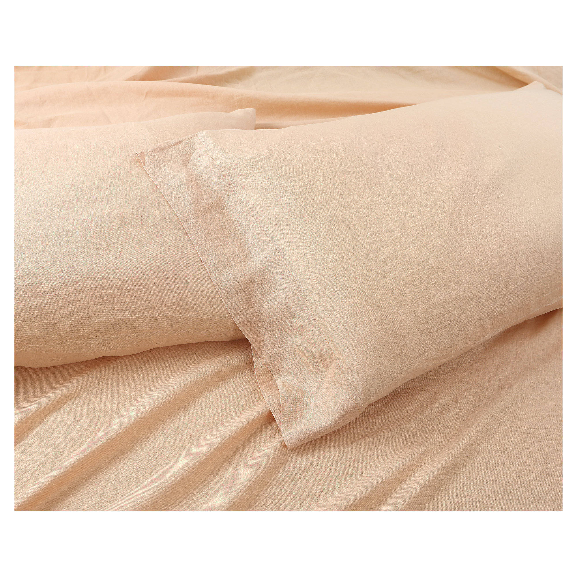Frazier Modern & Contemporary 100% Linen Duvet Cover, Apricot, King Duvet Cover + 2 King Shams