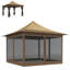 Tente escamotable à hauteur ajustable, auvent avec filet en filet, avec sac de transport, pour jardin, patio