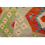 Tapis bleu / rouille / beige en laine noué à la main 2 pi 7 po x 4 pi 3 po Domingue