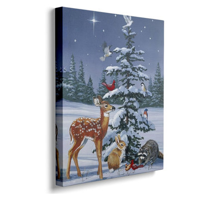 Art mural sur toile de Noël, bonhomme de neige, cerf cardinal, oiseau rouge, décoration de Noël, image pour mur - scène d'hiver, peinture, affiche de ferme, salon