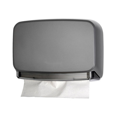 Paper Towel Dispenser Wall Mount, Multifold Trifold C Fold Commercial Hand Towel Dispenser With Lock, Adhesive No Drilling Tissue Dispenser For Bathroom Kitchen Office (Grey)