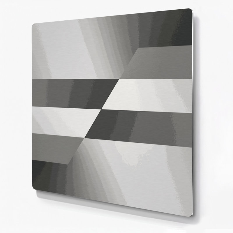 Minimalisme 74, art mural en métal beige, H 8 po x l 8 po