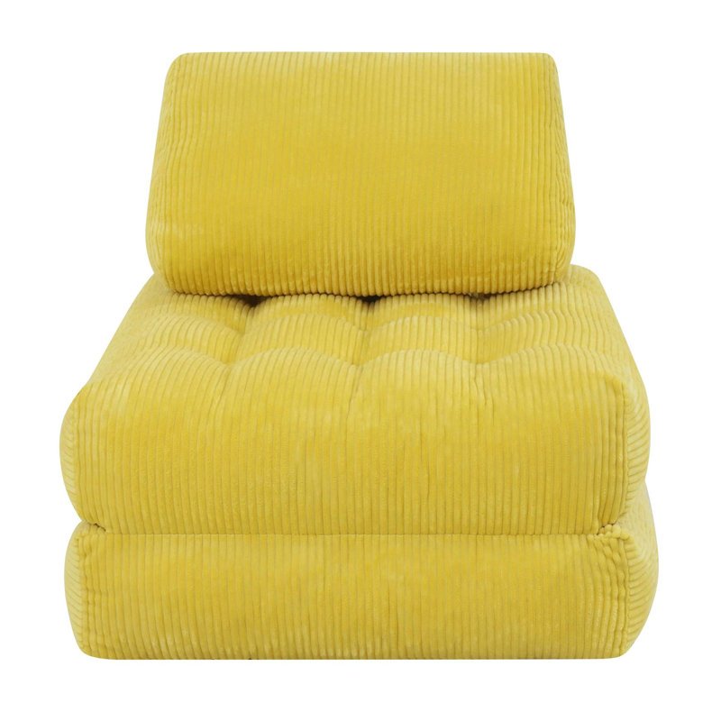 Canapé-lit Cozy, Velours côtelé jaune