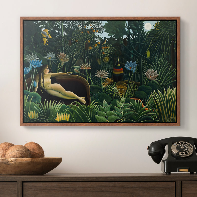 Le rêve (Le Rêve), 1910 - Henri Rousseau, toile tendue avec châssis, 16 x 24, Noyer