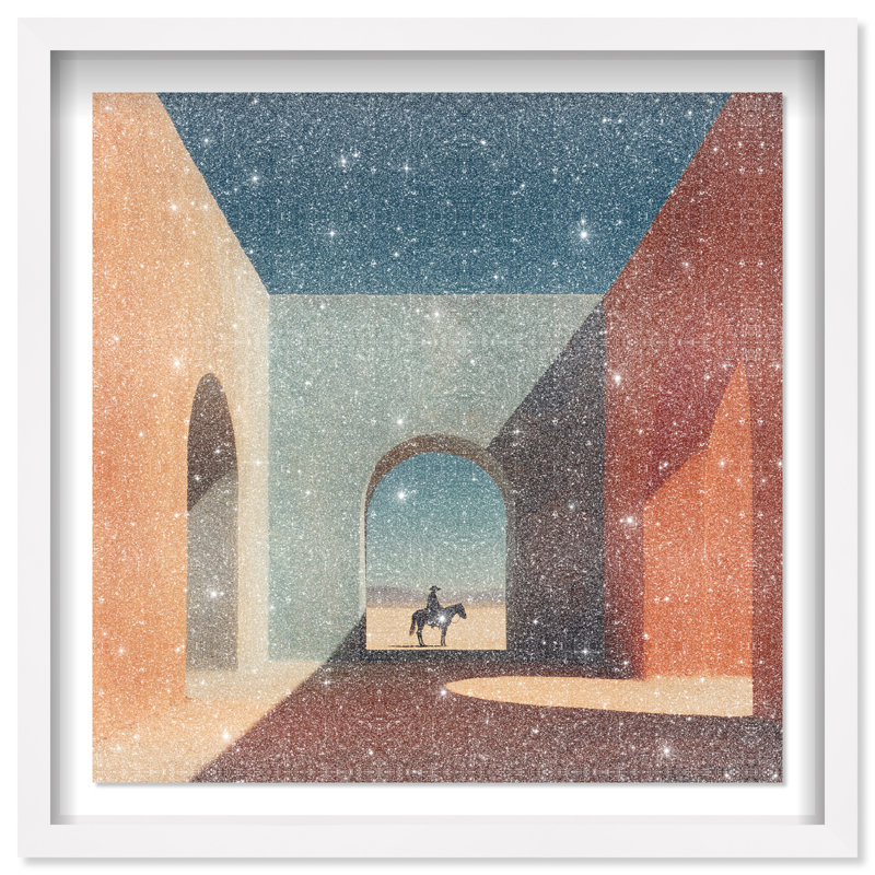 Cobalt Frontier Print by Oliver Gal, 25.5"H x 25.5"W, White Shadowbox