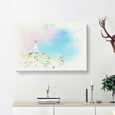 Vintage Carousel In Abstract - Wrapped Canvas Painting