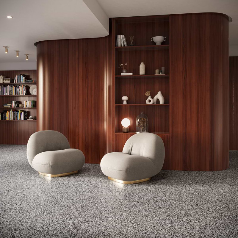 Terrazzo Italy 24x24 Honed Terrazzo Tile, Dolce Mora Gray