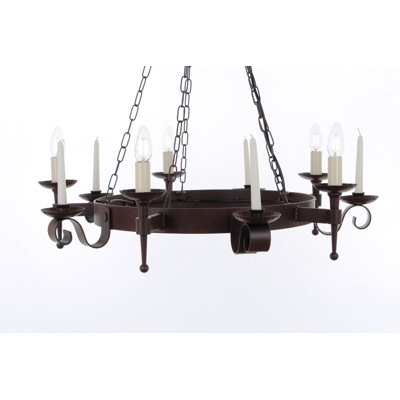 Grandfield 5 - Light Waggon Wheel Chandelier