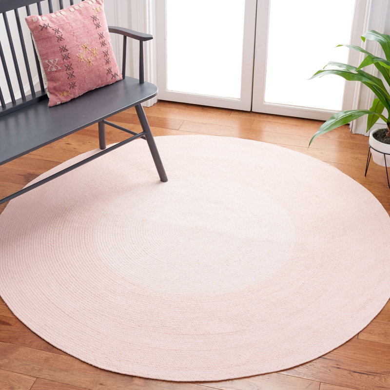 Tapis en coton tissé à la main Rindge, Rond 7 pi