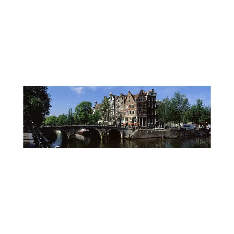 Lekkeresluis (Great Bridge), Jordaan, Amsterdam, Netherlands - Wrapped Canvas Panoramic Print
