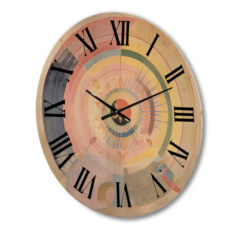 Horloge murale Tilbury Serendipity In Retro Rose Pastel I - Abstract Spirals, Moyenne