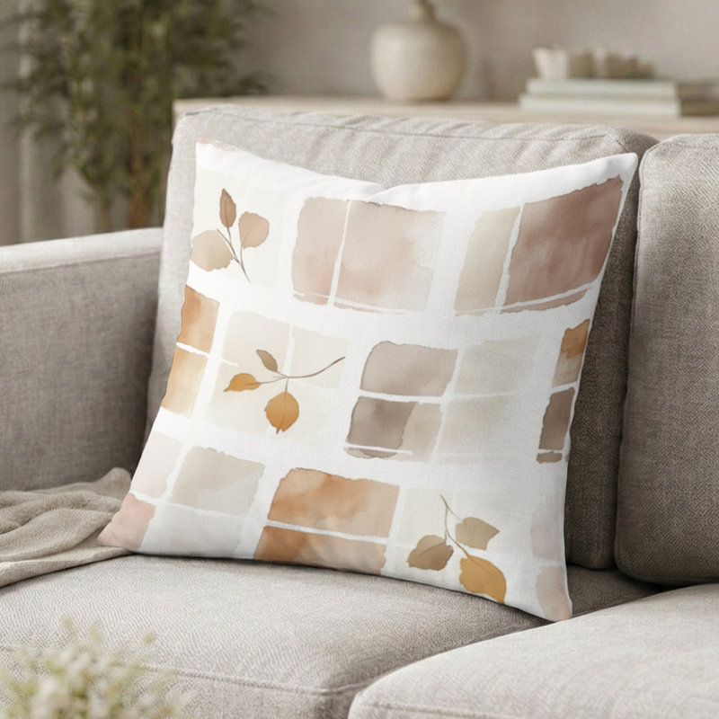 Coussin Plaid, H 18 po x l 18 po