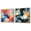 Dabne - Ensemble de 2 collages abstraits carrés-101858256-101858255