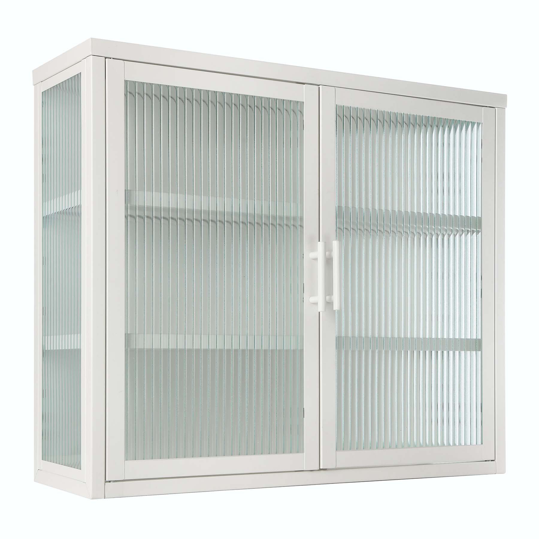 Latitude Run® Glass Door Wall Cabinet With Detachable Shelves | Wayfair