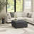 Gabbie 36"W Upholstered Polyester Linen Contemporary Square Lift-Up Coffee Table Storage Ottoman with Hidden Storage
