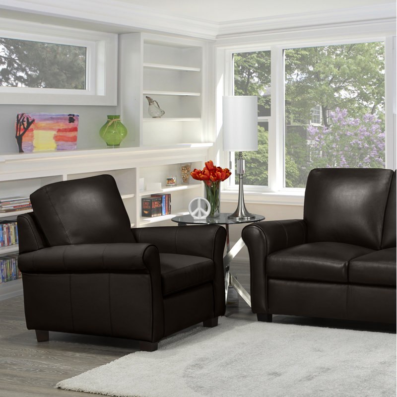 Fauteuil Ambrie, Cuir moka