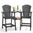 HDPE Tall Adirondack Chair Set with Removable Double Trays (Set of 2)-565456639