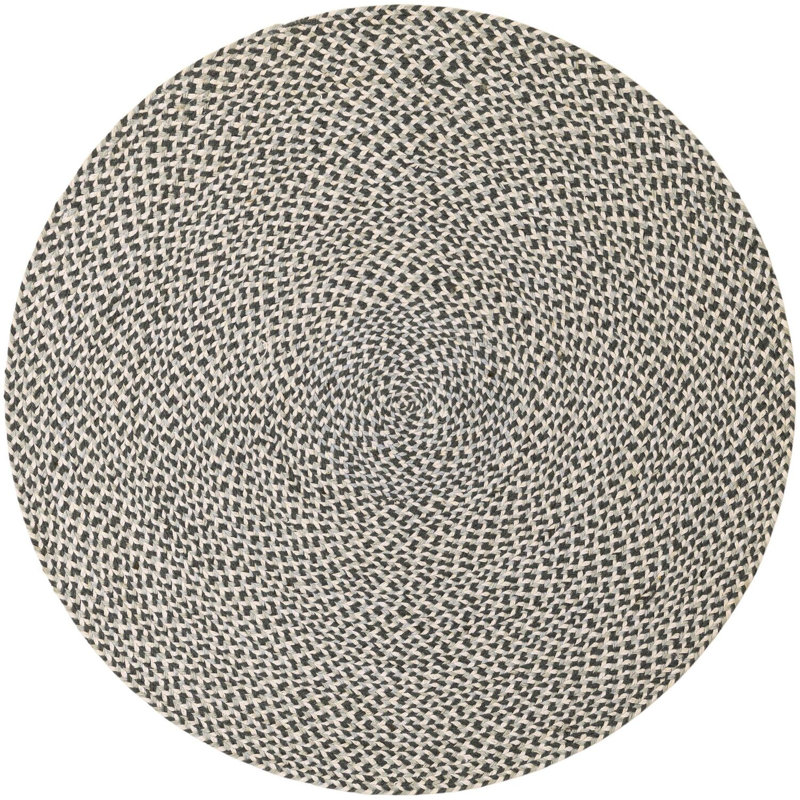 Tapis contemporain Aideen - gris, Rond 4 pi 1 po