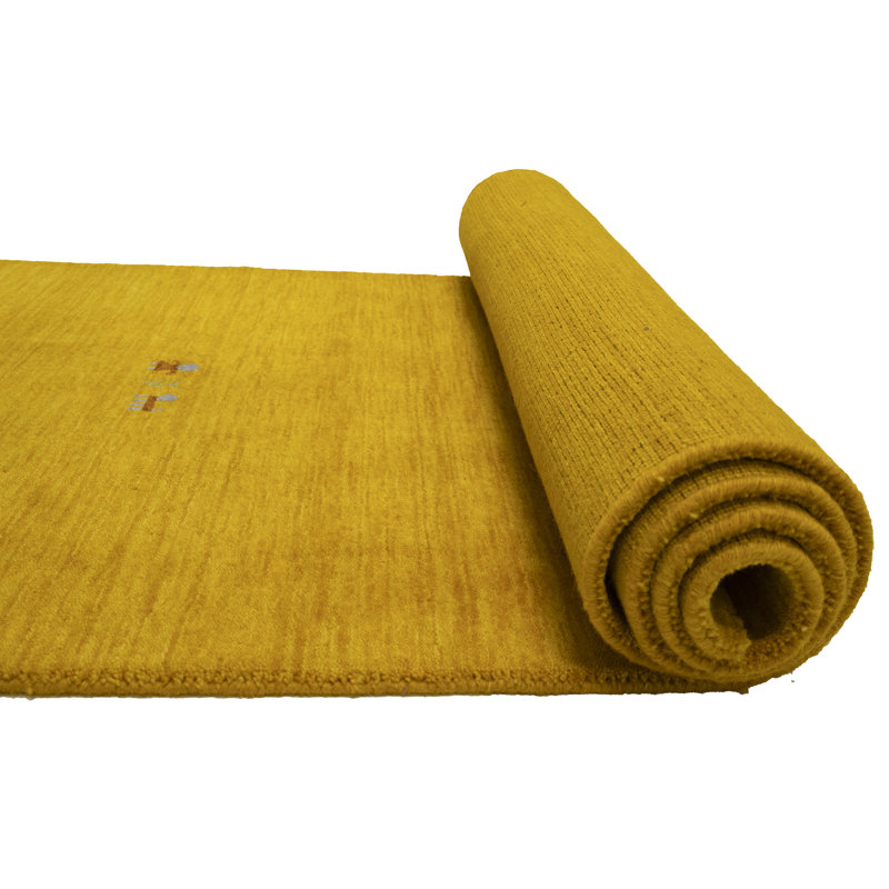 No-Shedding Hand Loomed Gabbeh Rug, 100% Wool, Solid Color, Fade & Stain Resistant, Durable