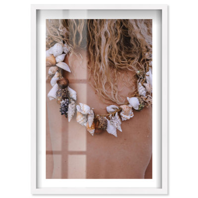 Garland of Shells II Shadowbox Print Fashion Photography by Notoriart, Black Frame, 24 x 36