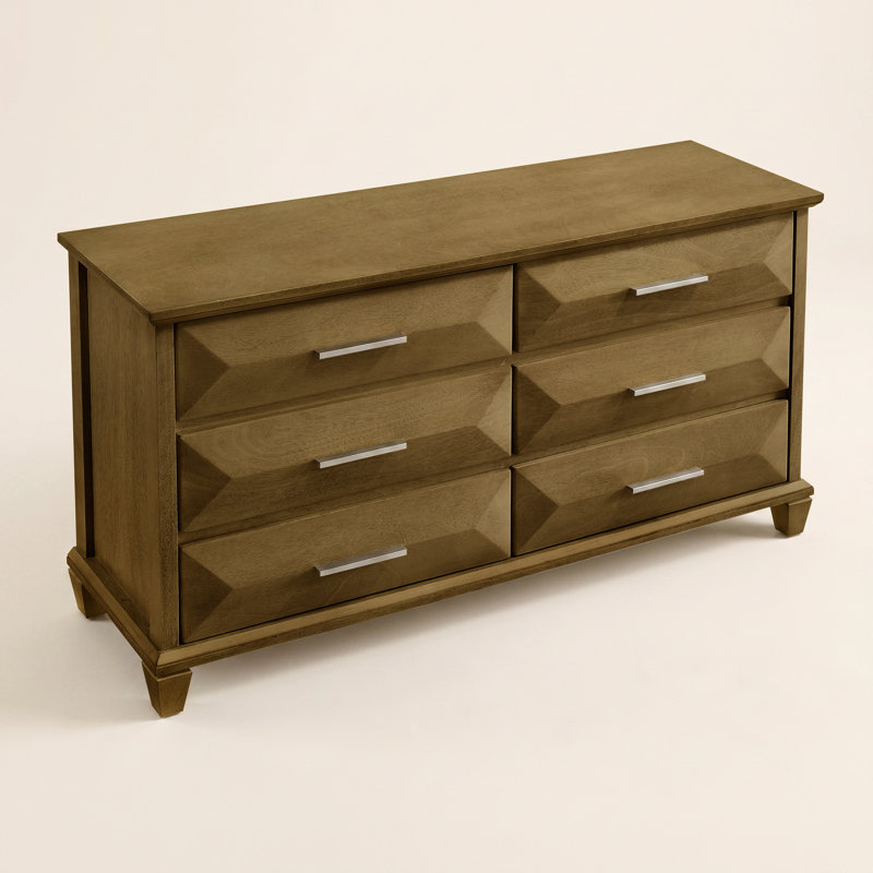 Commode double 6 tiroirs Claypoole, Chêne antique