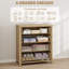Commode pour commode en rotin de 37 po de hauteur pour commode avec 4 tiroirs en rotin Boho Grande table de rangement pour vêtements pour chambre à coucher, chambre de bébé, salon, naturel