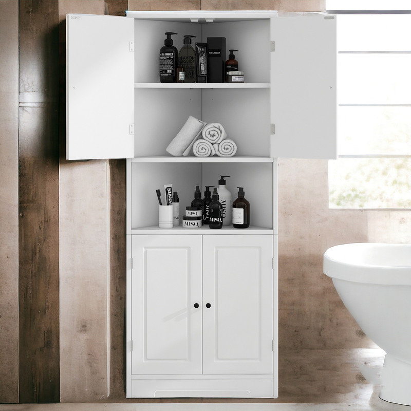Wildon Home® Miroslav Freestanding Corner Bathroom Storage