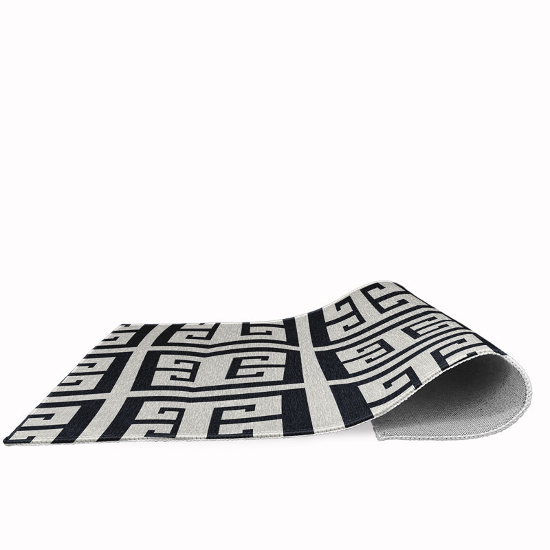 Tapis noir / blanc Subline, Rectangle 8 pi x 10 pi