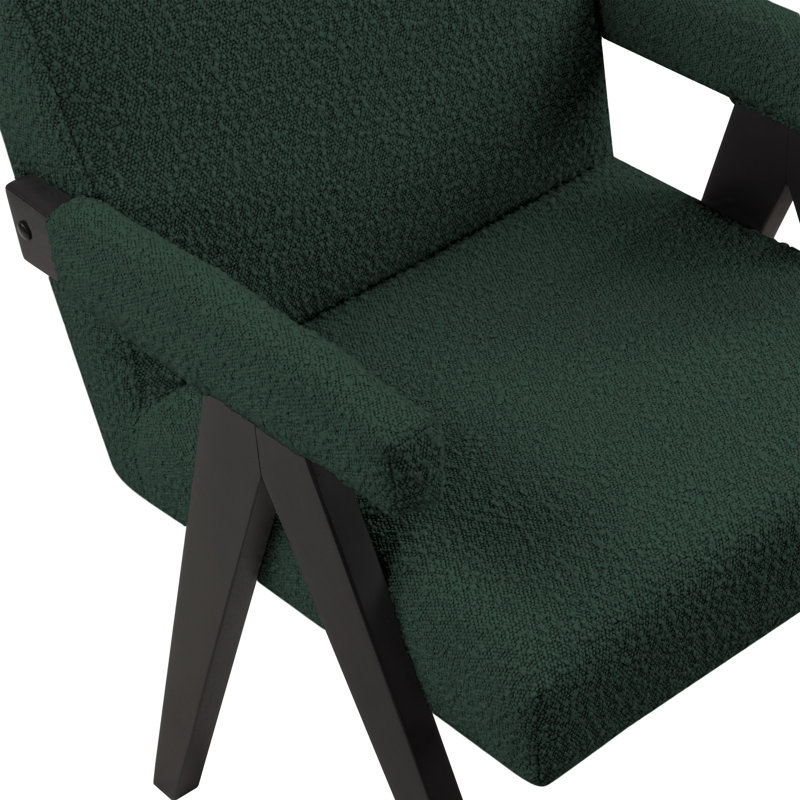 Lilabeth 24.5" W Boucle Fabric Accent Chair, Green Boucle Fabric
