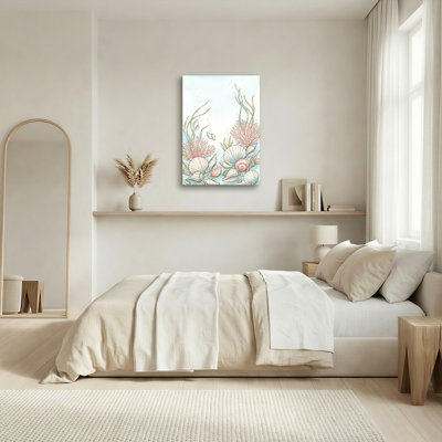 Seashell Coral Canvas Wall Art Set Of 1