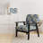 Cobalt Blue Scrollwork Swirls Victorian Pattern II - Upholstered Floral Accent Chair-1244381027