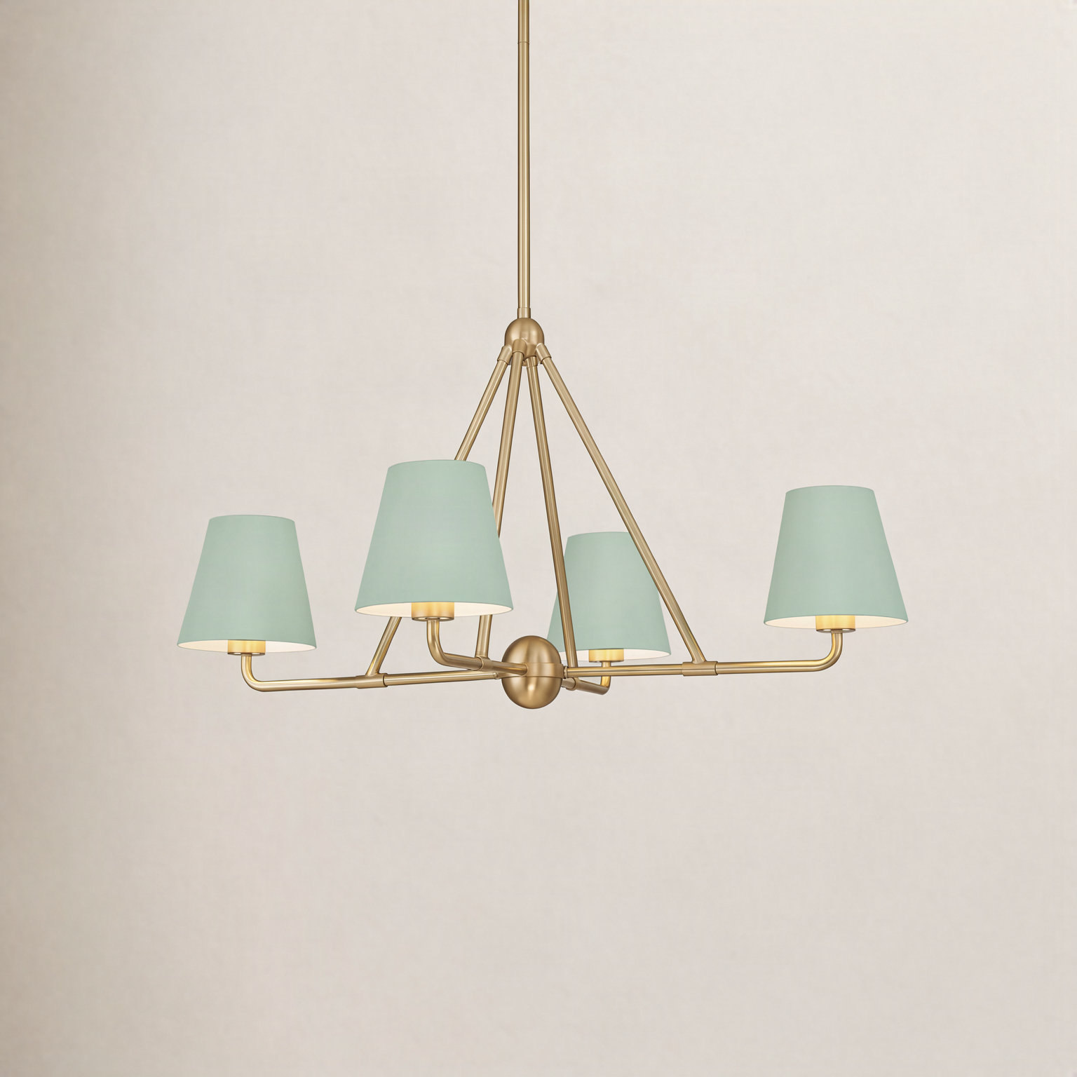 Kinston 4-Light Chandelier, Green, Gold