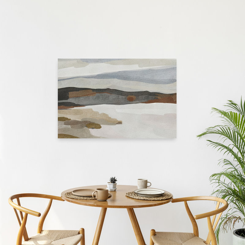 Art mural de paysage abstrait de la côte douce et abstraite minimaliste moderne